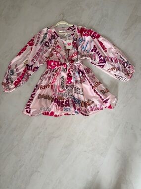 L'ATISTE Pink Multicolor Mini Dress